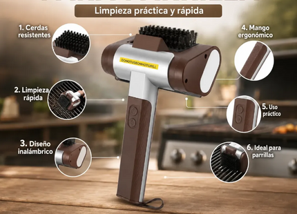 Cepillo Limpieza Eléctrico Para Parrillas Acero Inoxidable