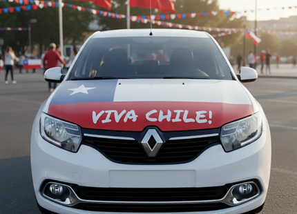 Cubre Capot Bandera Chile Autos Elasticadas Fechas Patrias