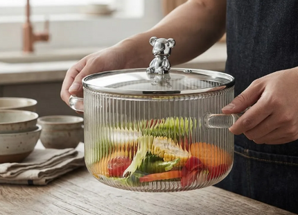 Olla De Vidrio Borosilicato 1.8 Litros Con Tapa