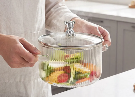Olla De Vidrio Borosilicato 1.8 Litros Con Tapa