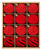 Set 12 Esferas de Terciopelo Navideñas 6cm Adorno Árbol