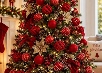 Set 12 Esferas de Terciopelo Navideñas 6cm Adorno Árbol
