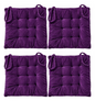 Set 4 Cojín Acolchado Cuadrado Silla Con Amarras 40 Cm
