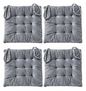 Set 4 Cojín Acolchado Cuadrado Silla Con Amarras 40 Cm