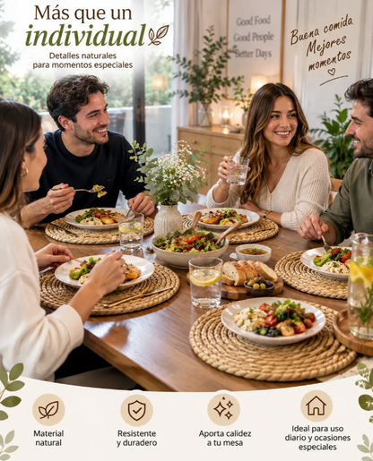 Set 6 Individuales De Mesa En Fibra Natural 33 Cm