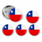 Pack X30 Chapitas Pin Bandera De Chile Prendedor Broche