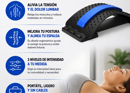 Masajeador Corrector De Espalda Apoyo Lumbar 3 Niveles