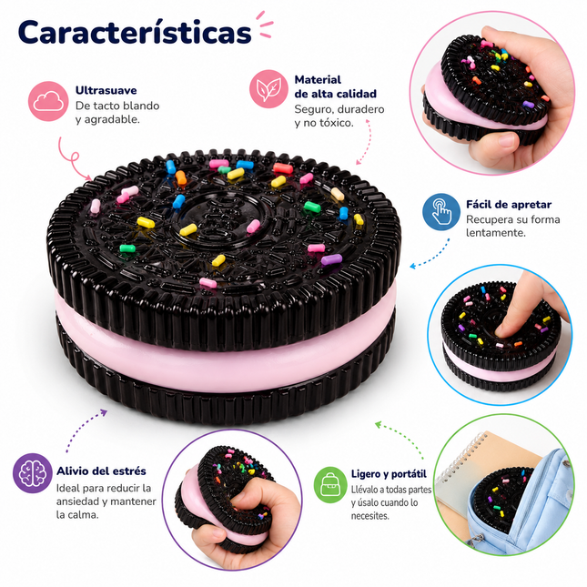 Squishy De Galleta Oreo Ultrasuave Sensorial
