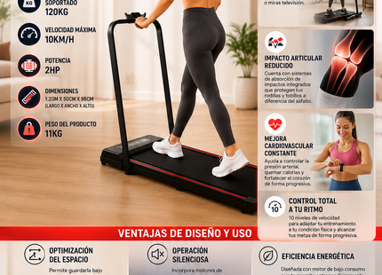 Maquina Caminadora Trotadora Inclinación 2 Hp Hasta 120 Kg
