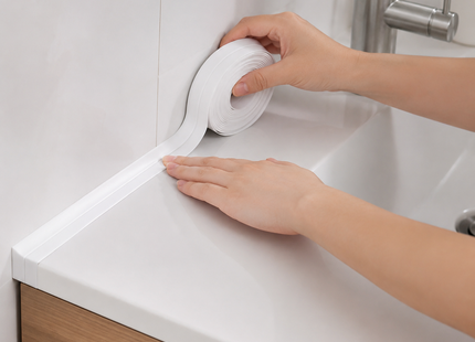 Cinta Adhesiva Selladora Impermeable 3 Pzas Baño 3,8cm Blanco