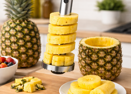 Cortador Pelador de Piña Extrae y Rebana Fácil