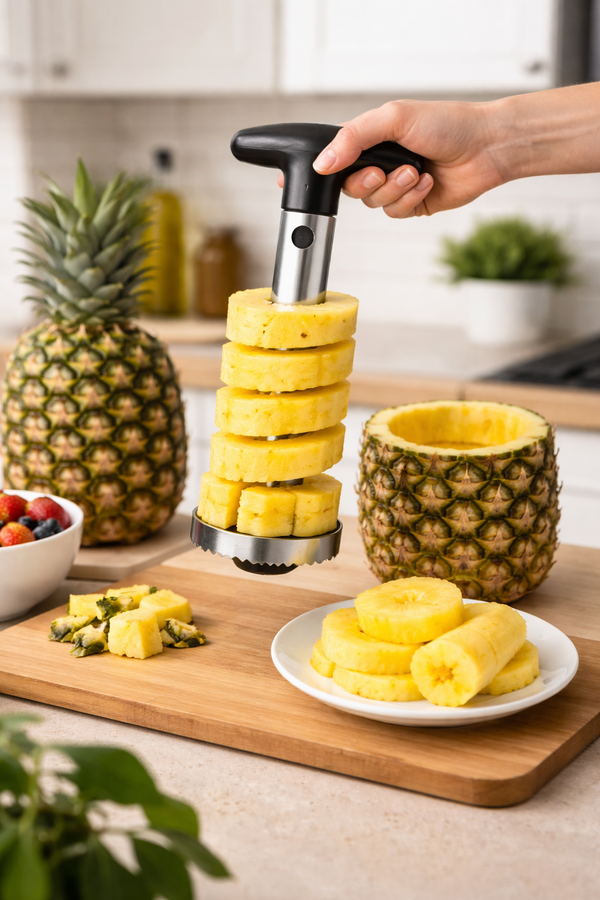 Cortador Pelador de Piña Extrae y Rebana Fácil