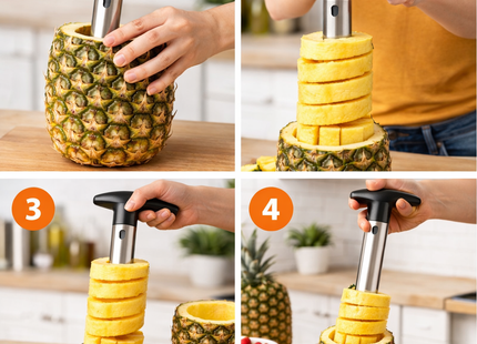 Cortador Pelador de Piña Extrae y Rebana Fácil