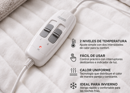 Calienta Cama Eléctrico 1 Plaza 70x 140
