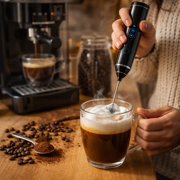 Mini Batidor Revolvedor De Café Y Espuma Leche Recargable