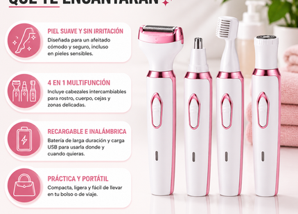 Depiladora Afeitadora 4 En 1 Recargable