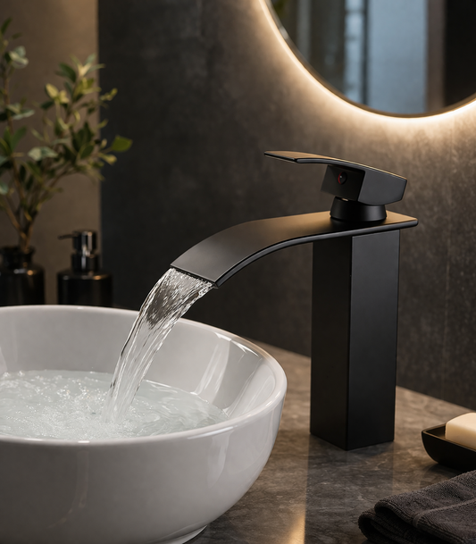 Llave Monomando Lavamanos Grifería Baño Color Negro