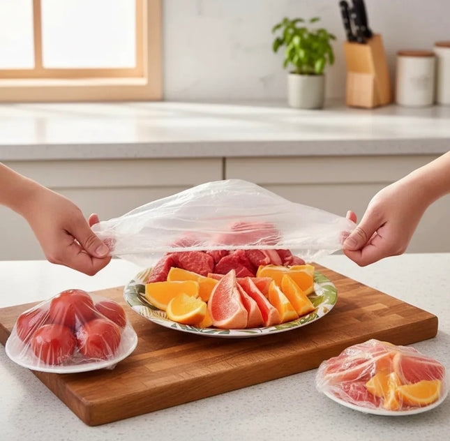 100 Bolsas Elásticas Tapas Expandibles para Comida