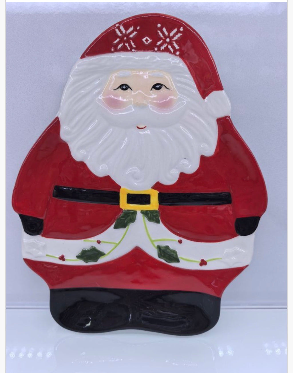 Plato de Viejo Pascuero de Cerámica Decoración Navidad