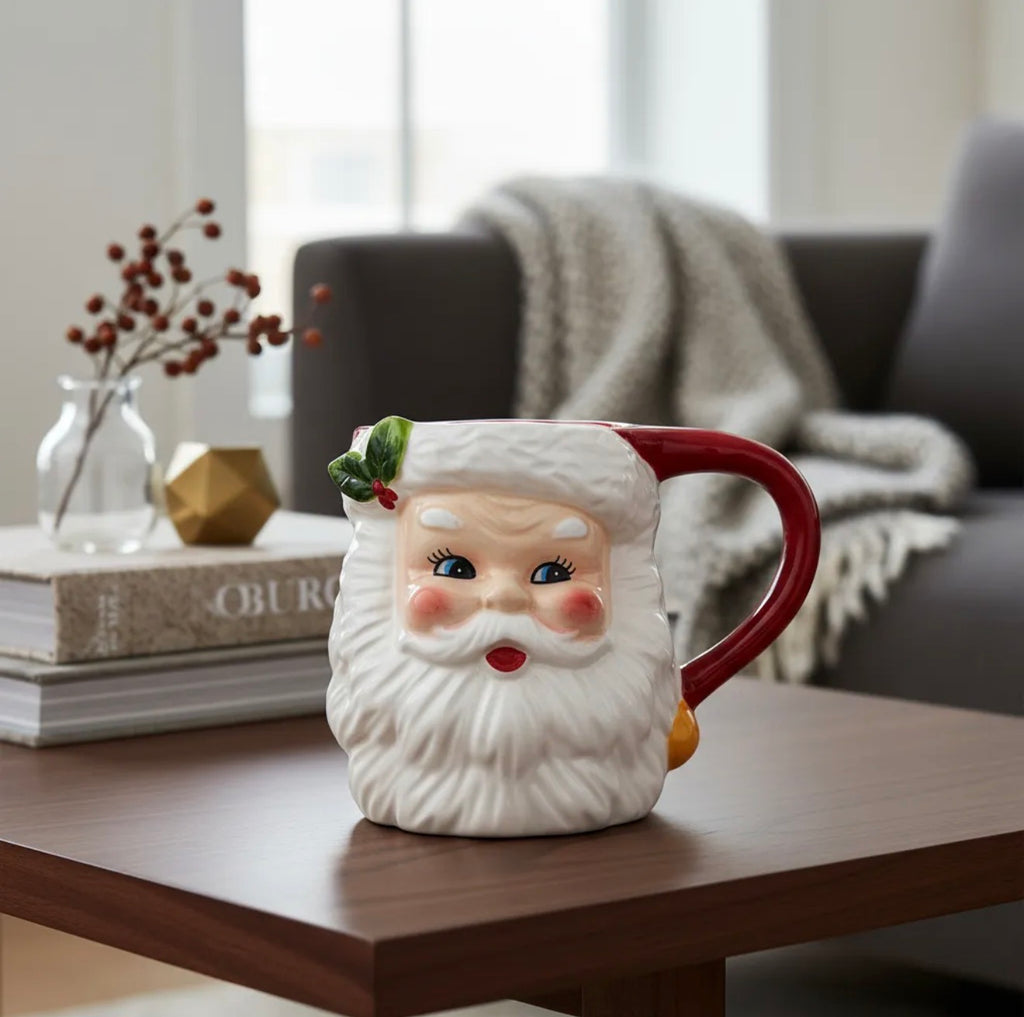 Vaso de Viejo Pascuero 300 Ml de Cerámica Decoración Navideña