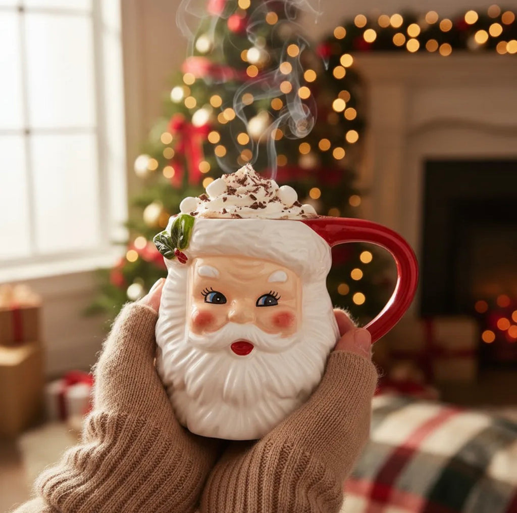 Vaso de Viejo Pascuero 300 Ml de Cerámica Decoración Navideña