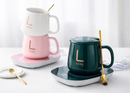 Taza Mug De Café Te Con Calentador Eléctrico Caja De Regalo
