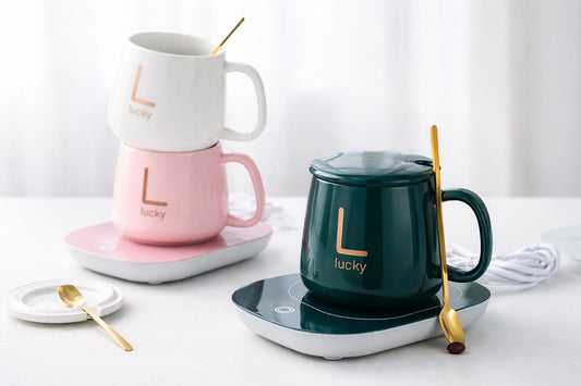 Taza Mug De Café Te Con Calentador Eléctrico Caja De Regalo