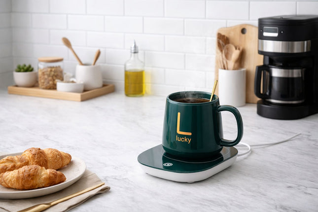 Taza Mug De Café Te Con Calentador Eléctrico Caja De Regalo