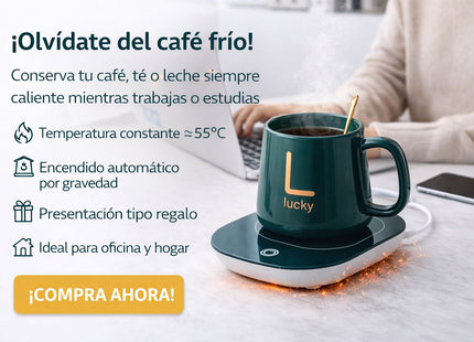 Taza Mug De Café Te Con Calentador Eléctrico Caja De Regalo