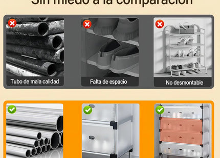 Zapateras modernas 6 Niveles 2 En 1 Armable muebles armables