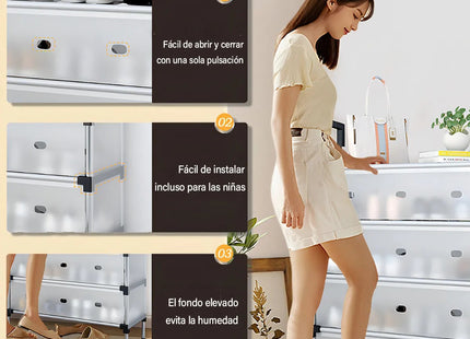 Zapateras modernas 6 Niveles 2 En 1 Armable muebles armables