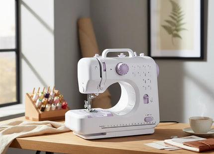 Mini Maquina De Coser Portátil Color Blanco