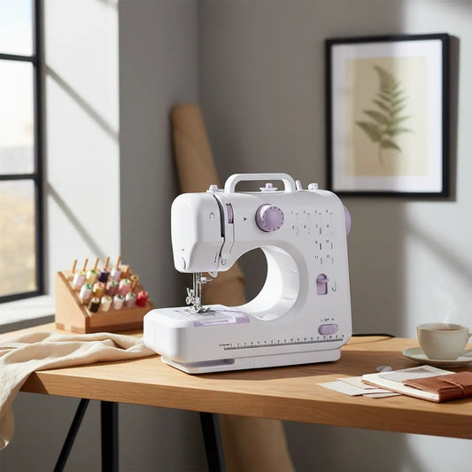 Mini Maquina De Coser Portátil Color Blanco