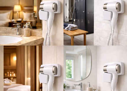 Secador de Pelo de Pared 1300W para Baño | Ideal Hotel, Hogar y Gimnasio – Bajo Ruido 220V