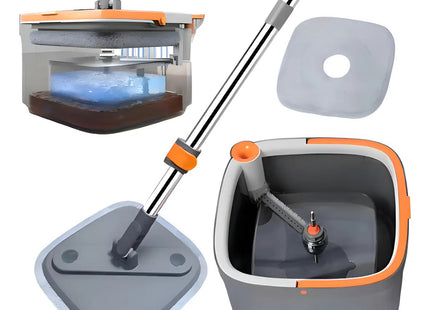 Mopa Giratoria 360° con Balde Centrifugador | Limpieza sin Esfuerzo y Secado Rápido