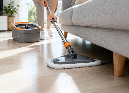 Mopa Giratoria 360° con Balde Centrifugador | Limpieza sin Esfuerzo y Secado Rápido