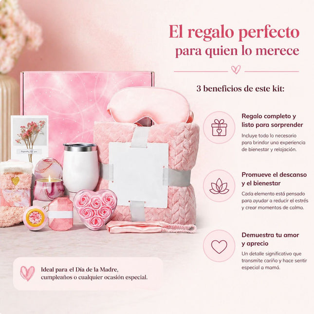 Kit Regalo Spa Relajante Mujer Día de la Madre | Set Bienestar Completo