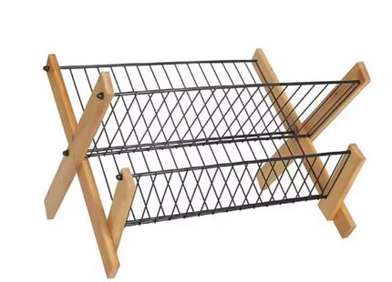 Escurridor Secaplatos de Madera y Metal 2 Niveles